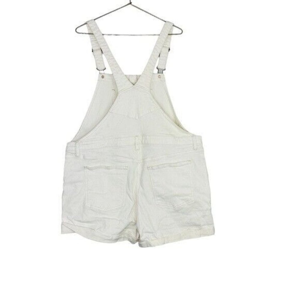 Old Navy Women's Size XL White Denim Shorts Shortall Overalls - Picture 6 of 9